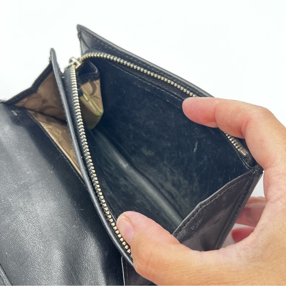 Coach Vintage Buckle Soho Trifold Leather Wallet Black - Picture 11 of 13